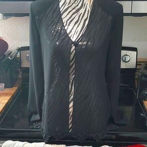 Pride & Joy sheer Black beaded dress jacket